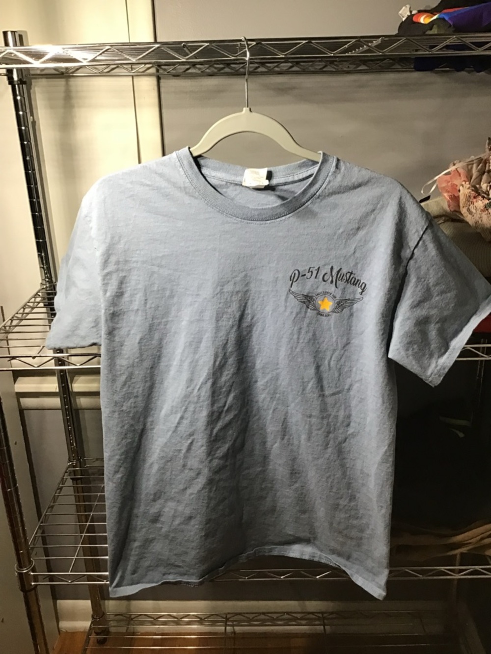 Gildan Light Blue P-51 Mustang Short Sleeve Tee